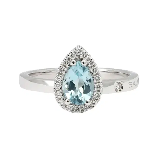 Salvini Salvini 18K White Gold Aquamarine & Diamond Sorrenta Engagement Ring Sz. 6.25 by The Solist