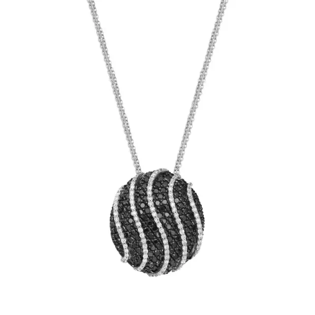 Salvini Salvini 18K White Gold Black & White Diamond Round Pendant Necklace by The Solist