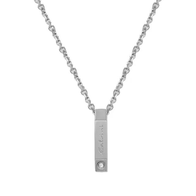 Salvini Salvini 18K White Gold Diamond Bar Pendant Necklace by The Solist