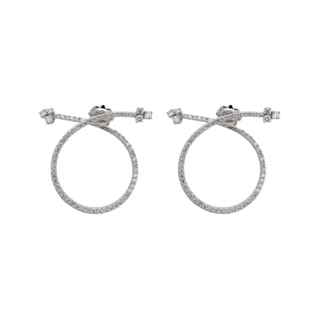 Salvini Salvini 18K White Gold Diamond Hoop Earrings by The Solist