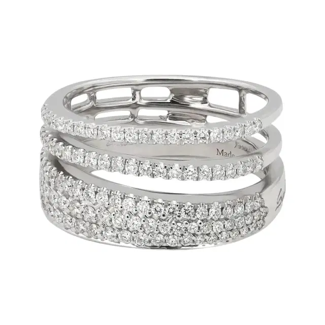 Salvini Salvini Euforia S 18K White Gold Diamond Puzzle Band Ring Sz. 6.5 by The Solist