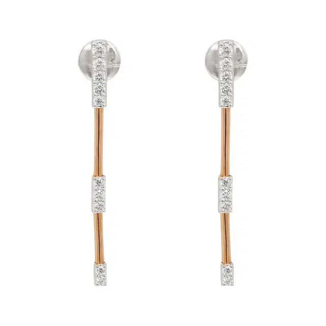 Salvini Salvini Nastro S 18K Rose & White Gold Diamond Long Drop Earrings by The Solist