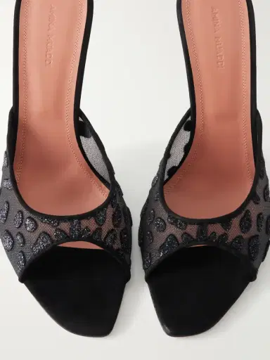 Amina Muaddi Alexa 95 Embellished Mesh Sandals | Thumbnail 5