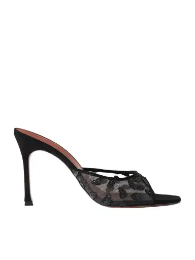 Amina Muaddi Alexa 95 Embellished Mesh Sandals | Thumbnail 1