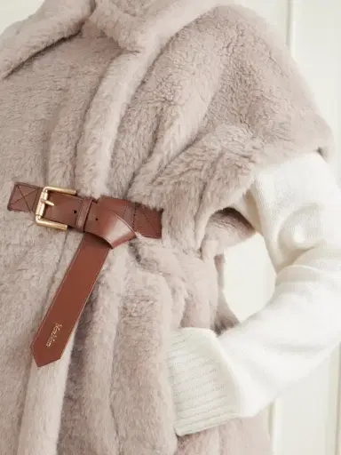 Max Mara Newabavo Belted Alpaca, Wool And Silk-blend Cape | Thumbnail 4