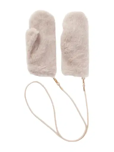 Max Mara Ombrato Strap-detailed Alpaca, Wool And Silk-blend Gloves | Thumbnail 1 Max Mara Ombrato Strap-detailed Alpaca, Wool And Silk-blend Gloves | Thumbnail 1