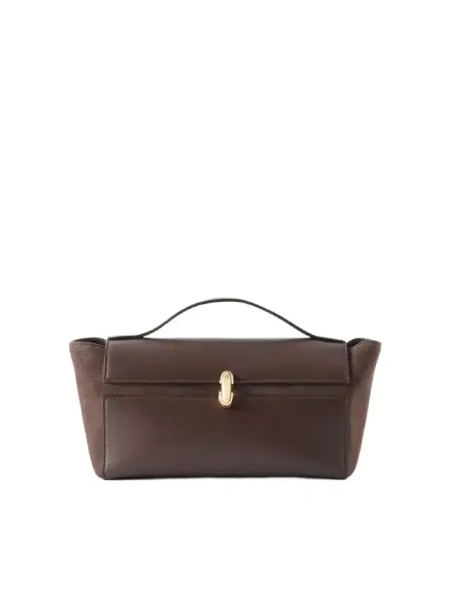 Savette Symmetry Trapeze Leather-trimmed Suede Tote