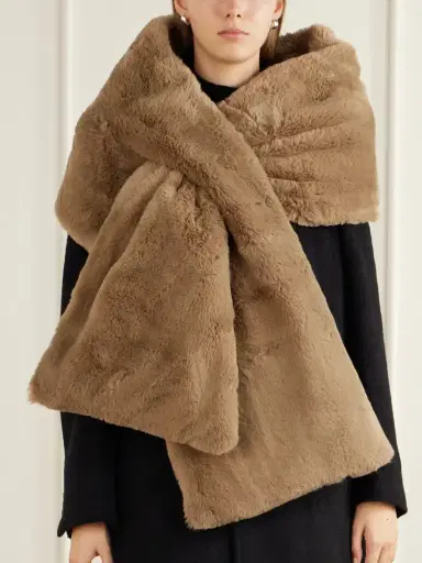 Max Mara Satin And Plush-trimmed Scarf | Thumbnail 3