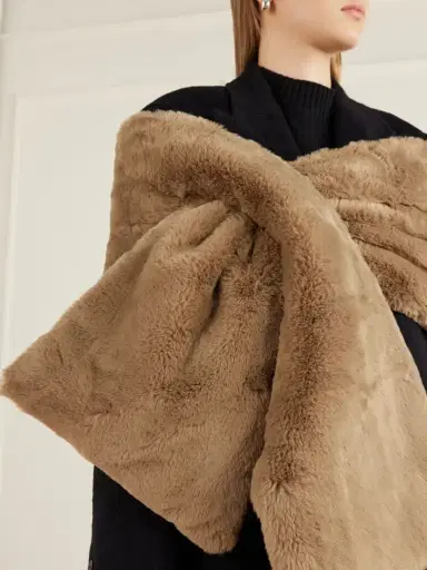 Max Mara Satin And Plush-trimmed Scarf | Thumbnail 4