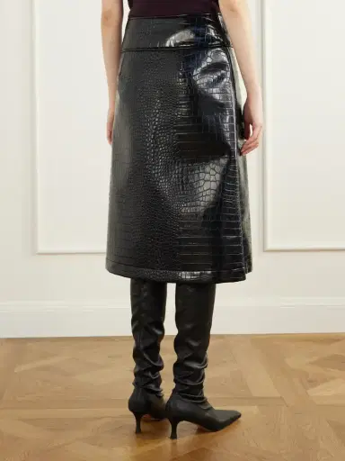 Sportmax Croc-effect Glossed Midi Skirt | Thumbnail 3 Sportmax Croc-effect Glossed Midi Skirt | Thumbnail 3