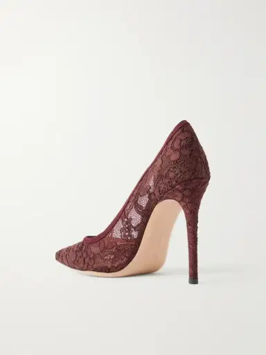 Gianvito Rossi Claudia 105 Suede-trimmed Lace Pumps | Thumbnail 3