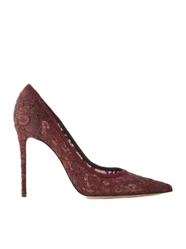 Gianvito Rossi Claudia 105 Suede-trimmed Lace Pumps | Thumbnail 1