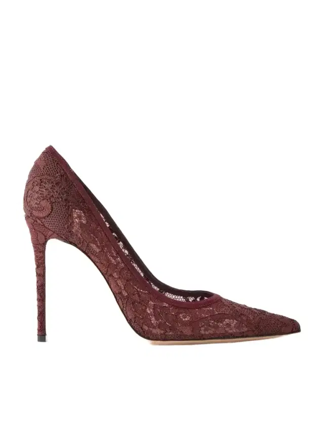 Gianvito Rossi Claudia 105 Suede-trimmed Lace Pumps