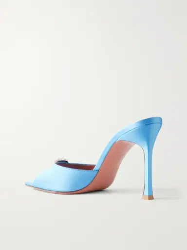 Amina Muaddi Mini Camelia 95 Crystal-embellished Satin Sandals | Thumbnail 3