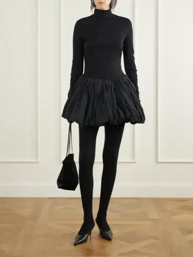 Magda Butrym Wool-blend Jersey And Shell Balloon Mini Dress | Thumbnail 2