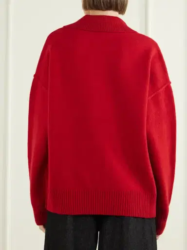 AMI PARIS Virgin Wool-intarsia Polo Sweater | Thumbnail 3 AMI PARIS Virgin Wool-intarsia Polo Sweater | Thumbnail 3