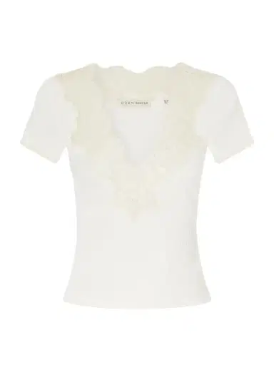 DÔEN Nalia Lace-trimmed Organic Cotton T-shirt | Thumbnail 1