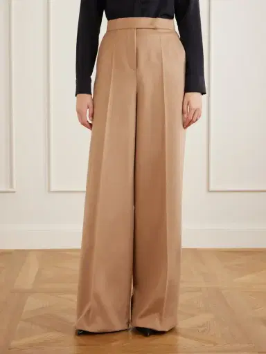 Max Mara Camel Wool Wide-leg Pants | Thumbnail 3