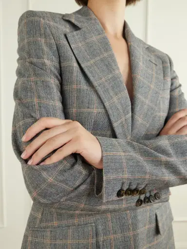 Stella McCartney Prince Of Wales Wool Blazer | Thumbnail 4