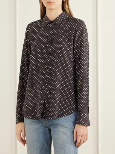 Nili Lotan Gaia Polk-dot Silk-crepe De Chine Shirt | Thumbnail 3