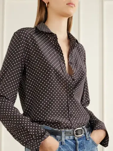 Nili Lotan Gaia Polk-dot Silk-crepe De Chine Shirt | Thumbnail 5