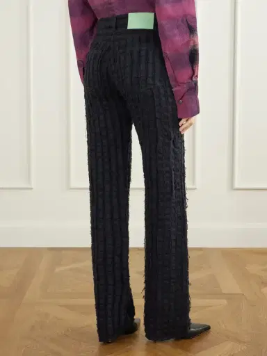 Haikure Star Bull Stripe Distressed High-waist Straight-leg Jeans | Thumbnail 4 Haikure Star Bull Stripe Distressed High-waist Straight-leg Jeans | Thumbnail 4