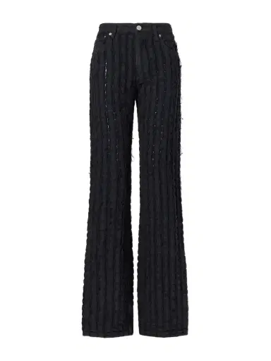 Haikure Star Bull Stripe Distressed High-waist Straight-leg Jeans | Thumbnail 1 Haikure Star Bull Stripe Distressed High-waist Straight-leg Jeans | Thumbnail 1
