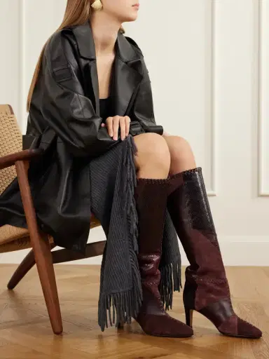 Zimmermann Alchemy 75 Patchwork Leather And Suede Knee Boots | Thumbnail 2