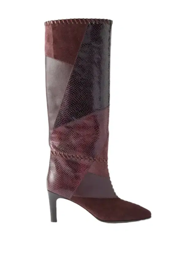 Zimmermann Alchemy 75 Patchwork Leather And Suede Knee Boots