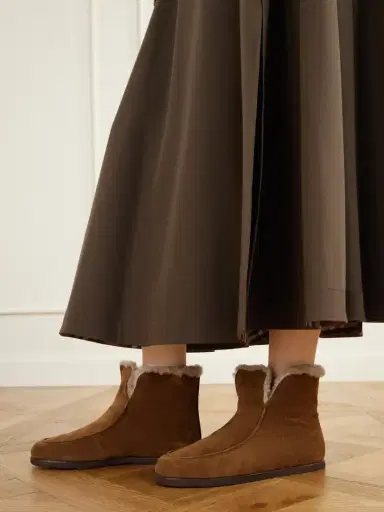 LEGRES 52 Shearling-trimmed Suede Ankle Boots | Thumbnail 2 LEGRES 52 Shearling-trimmed Suede Ankle Boots | Thumbnail 2