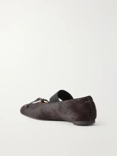 MM6 MAISON MARGIELA Bow-detailed Calf Hair Ballet Flats | Thumbnail 3 MM6 MAISON MARGIELA Bow-detailed Calf Hair Ballet Flats | Thumbnail 3