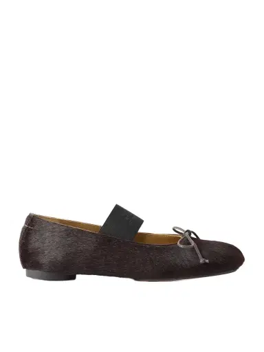 MM6 MAISON MARGIELA Bow-detailed Calf Hair Ballet Flats | Thumbnail 1 MM6 MAISON MARGIELA Bow-detailed Calf Hair Ballet Flats | Thumbnail 1