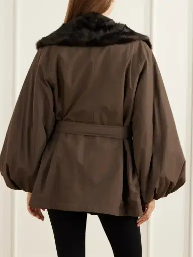 Magda Butrym Belted Plush-trimmed Short Coat | Thumbnail 4