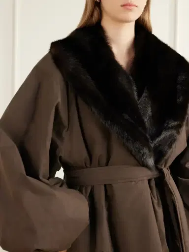 Magda Butrym Belted Plush-trimmed Short Coat | Thumbnail 5