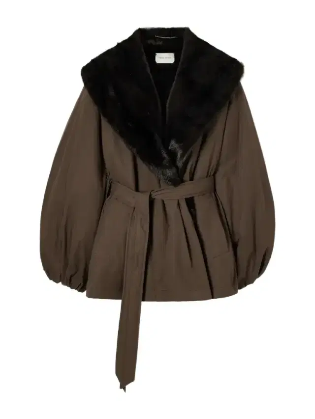 Magda Butrym Belted Plush-trimmed Short Coat