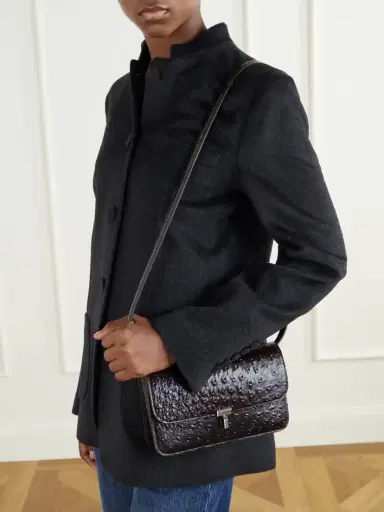 TOTEME T-lock Ostrich-effect Leather Shoulder Bag | Thumbnail 2