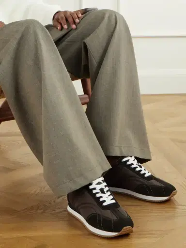 TOTEME Leather-trimmed Shell Sneakers | Thumbnail 2 TOTEME Leather-trimmed Shell Sneakers | Thumbnail 2