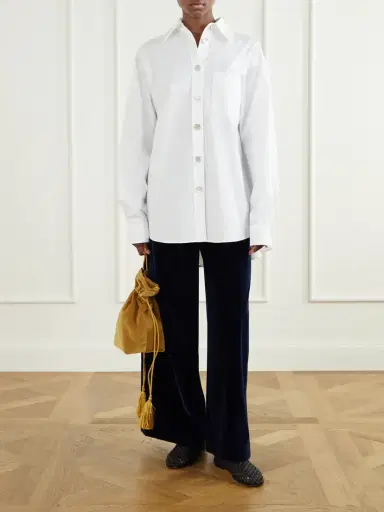 Les Vacances D’Irina Gathered Cotton-velvet Wide-leg Pants | Thumbnail 2