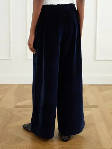 Les Vacances D’Irina Gathered Cotton-velvet Wide-leg Pants | Thumbnail 4