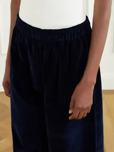 Les Vacances D’Irina Gathered Cotton-velvet Wide-leg Pants | Thumbnail 5