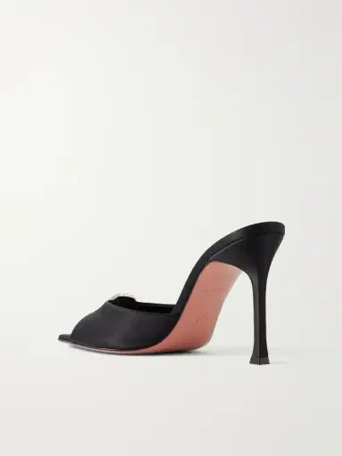 Amina Muaddi Mini Camelia 95 Embellished Satin Sandals | Thumbnail 3