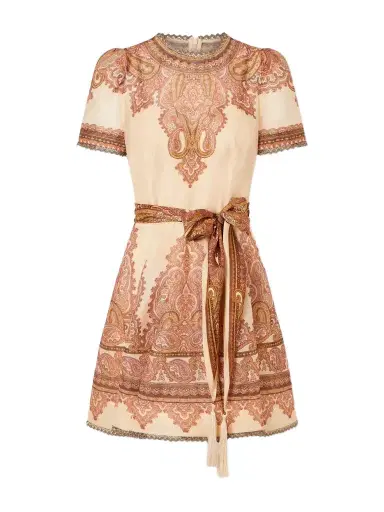 Zimmermann Ascent Picnic Belter Printed Linen And Silk-blend Mini Dress | Thumbnail 1