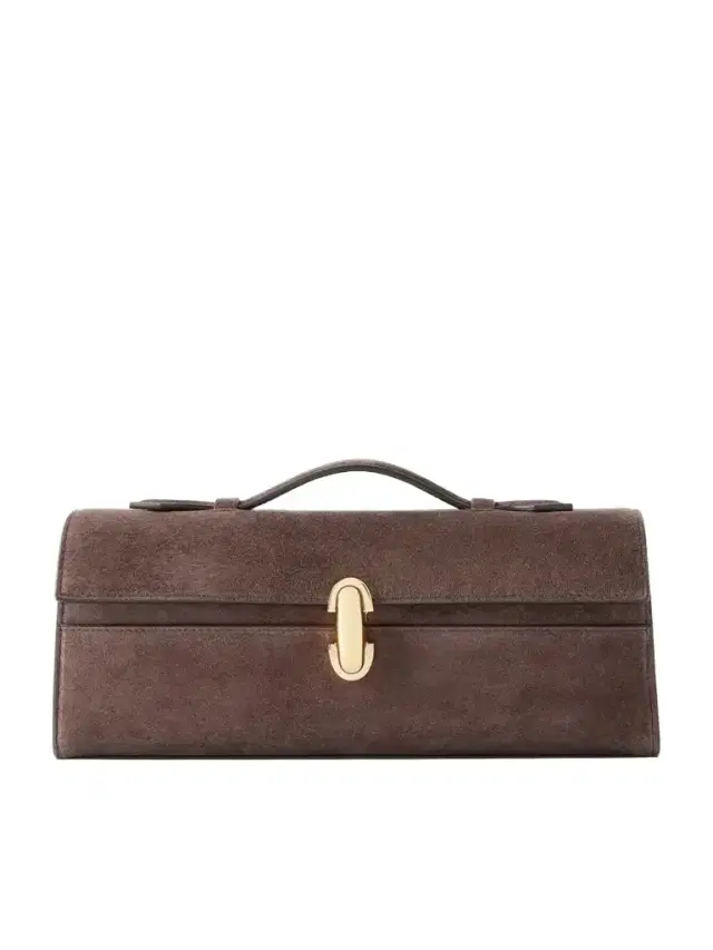 Savette Slim Pochette Leather-trimmed Suede Tote