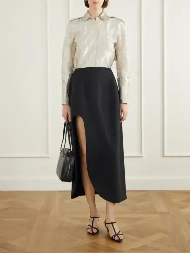 Jil Sander Wool Cut-out Midi Skirt | Thumbnail 2 Jil Sander Wool Cut-out Midi Skirt | Thumbnail 2