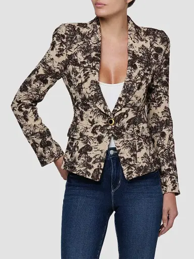 L'Agence Women's Kaisley Toile-Print Blazer | Thumbnail 4 L'Agence Women's Kaisley Toile-Print Blazer | Thumbnail 4