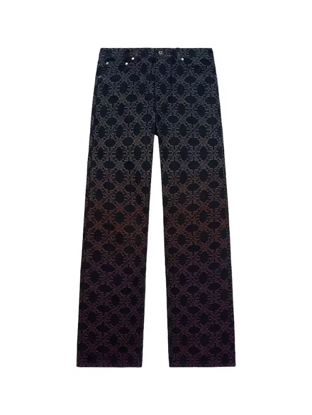 Off-White Men's Arrow Monogram Jacquard Relaxed Jeans