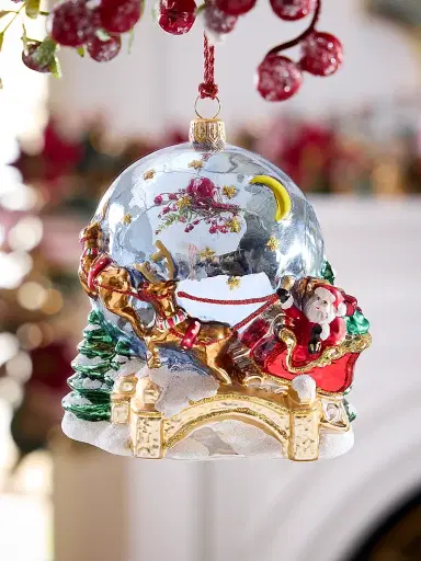 Glassware Art Studio Sleigh Ready To Go Glass Ornament | Thumbnail 1 Glassware Art Studio Sleigh Ready To Go Glass Ornament | Thumbnail 1