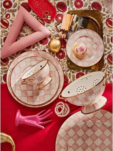 MacKenzie-Childs Rosy Check Enamel Large Colander | Thumbnail 4 MacKenzie-Childs Rosy Check Enamel Large Colander | Thumbnail 4