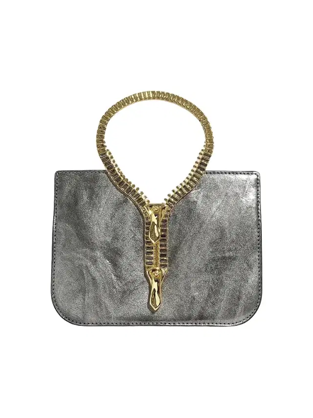 ALEXIS BITTAR Women's 14K-Gold-Plated & Leather Top Handle Bag - Pewter