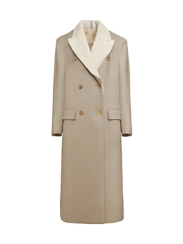 Malo Women's Virgin Wool-Blend Double-Breasted Coat - Oatmeal - Size 14